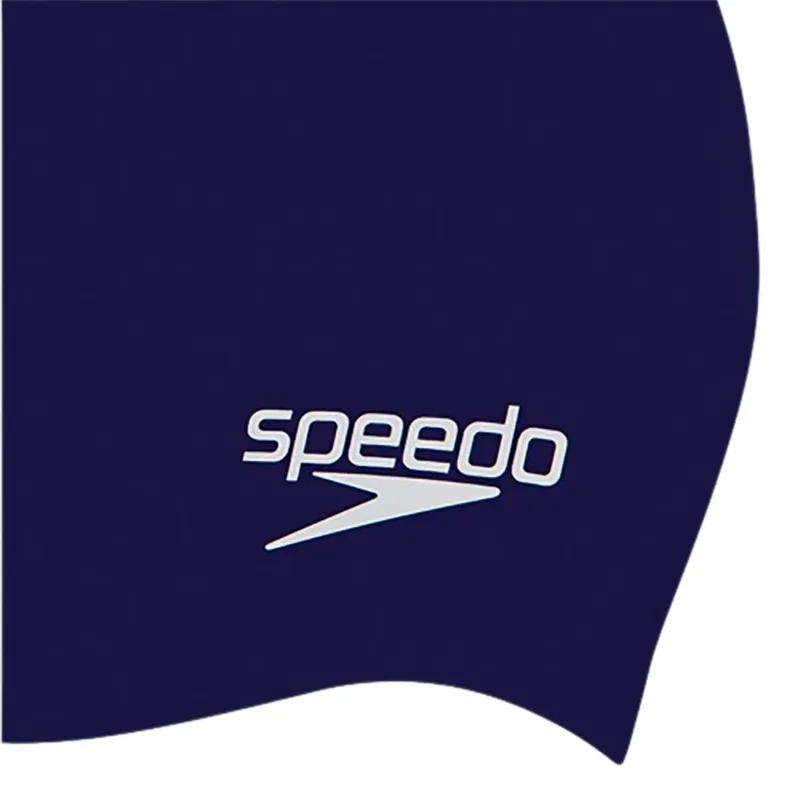Speedo Junior Plain Moulded Silicone Cap Navy-1